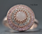 Preview: Silberring 925 - Rosenquarz Edelstein - Roségold - Verstellbar - Kristall Schmuck - Brautschmuck - Zirkonia - Handmade Gift Ideas - Rings